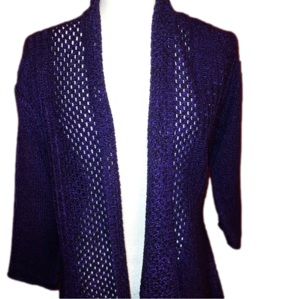 NWT Kim Rogers Open Cardigan Sweater S